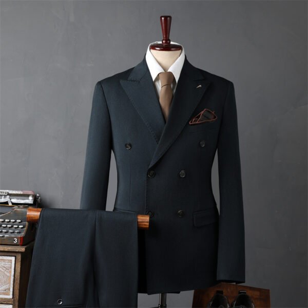 Men's Double-Breasted Suit Business Formal Wear Korean Groomsmen Wedding Groom Jacket