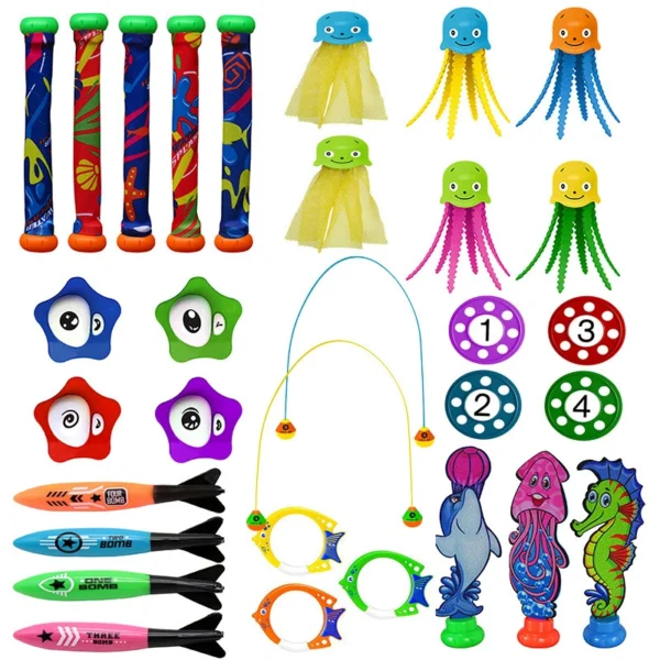 Diving Pool Toys - Assorted Sea Creature & Treasure Hunt Sets