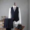 Double Breasted Striped Suit Men's Business Slim Formal Wear Bridegroom Wedding Dress