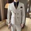 Suit Men's Suit Business Formal Wear Black Double-Breasted Wedding Suit Men's Autumn and Winter New Wedding Dress