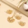 Xinjiang Electroplated Gold Jewelry Set, Flower Texture Necklace, Wedding Accessories Versatile Set