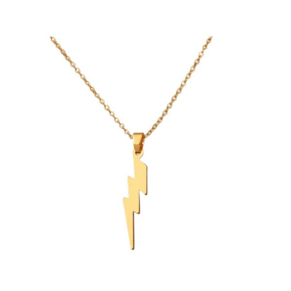 European and American Street Fashion Metal Mini Lightning Necklace, Unisex Pendant