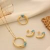 Cross-Border Turkish Circular Necklace Three-Piece Set, Niche Ethnic High-End Jewelry
