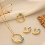 Cross-Border Turkish Circular Necklace Three-Piece Set, Niche Ethnic High-End Jewelry