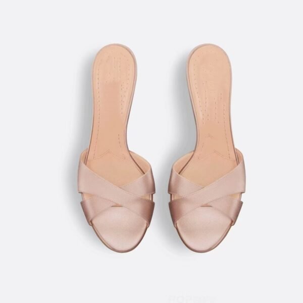 Women's Pearl Sculpted Heel Mules - Open Toe Slide Sandals