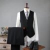 Double Breasted Striped Suit Men's Business Slim Formal Wear Bridegroom Wedding Dress