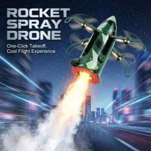 Foldable Spray Rocket Quadcopter Drone with Lights