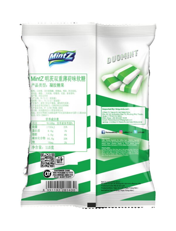 Mintz Mint Gummy Candies 115g – Indonesian Import, Assorted Flavours