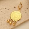 Turkish Vintage Gold Coin Tassel Earrings, Ethnic Style, Exaggerated Gold Coin Drop Earrings 3 Turkish Vintage Gold Coin Tassel Earrings, Ethnic Style, Exaggerated Gold Coin Drop Earrings