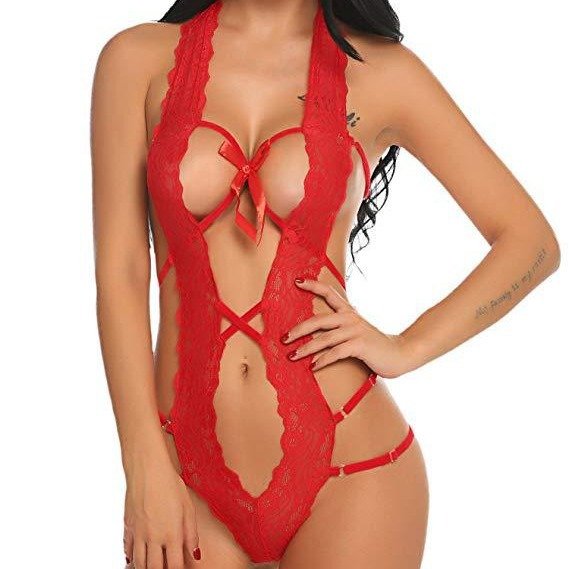 Foreign Trade Supply European and American New Sexy Hollow Strap Bow Bodysuit Sexy Underwear