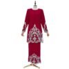 FF103-80112 New Heavy-Duty Hollow Lace Light Luxury Embroidered BajuKurung Two-Piece Set