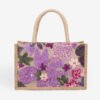 Sequin Embroidered Woven Tote Bag - Large Capacity Handbag