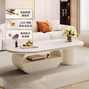 Sintered Stone Coffee Table - Cream Modern Living Room Centre Table