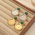 Gold-Plated Rice Flower Coin Earrings, 24K Electroplated Vintage Ethnic Style