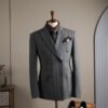 Double Row Plaid Suit Men's Business Formal Groomsman Wedding Groom Suit Jacket