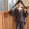 Girls' Pajamas Autumn Winter Thickened Fleece-Lined Floral Home Wear