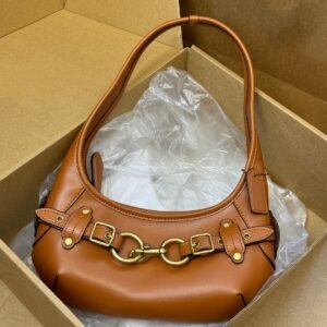 New Ergo Vintage Crescent Bag, Shoulder Underarm Bag with Metal Buckle, Versatile Large Capacity Handbag