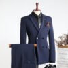 Double-Breasted Suit Set for Men, Formal Business Casual Slim Fit Plus Size Wholesale Wedding Blazer, High-End Feel