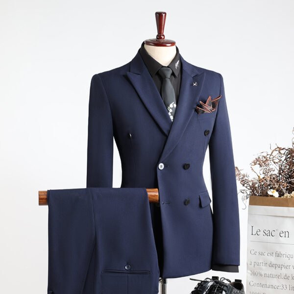 Double-Breasted Suit Set for Men, Formal Business Casual Slim Fit Plus Size Wholesale Wedding Blazer, High-End Feel