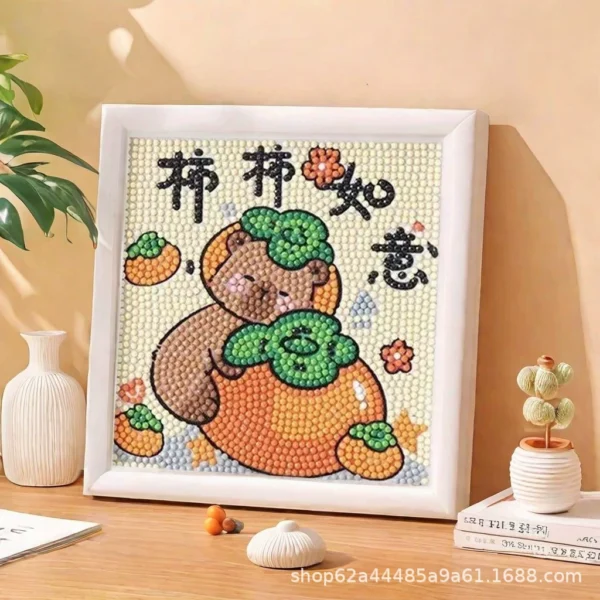 Capybara Diamond Painting DIY Kit, Handmade Cartoon Educational Craft Toy