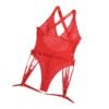 Cross-Border Foreign Trade European and American Style Sexy Lingerie Mesh Striped Garter Belt Bodysuit