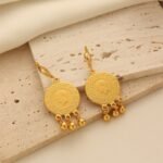 Turkish Vintage Gold Coin Tassel Earrings, Ethnic Style, Exaggerated Gold Coin Drop Earrings