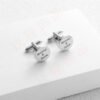 Personalised Round Cufflinks - Stainless Steel Custom Engraved Cufflinks