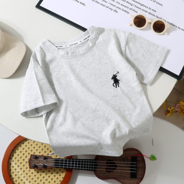 Kids Embroidered Pony Short-Sleeve Cotton T-Shirt