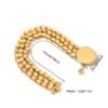 Cross-Border Copper Alloy Handmade Chain Gold-Plated Badge Bracelet, French Retro Round Tag