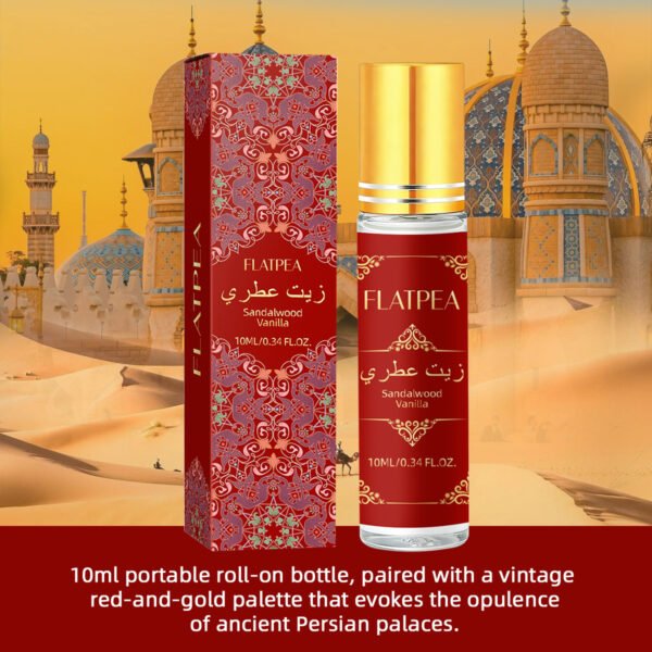 Arabic Perfume Oil Sandalwood Long-Lasting Fragrance Roll-On 10ml, Middle Eastern Alcohol-Free Natural Essential Oil