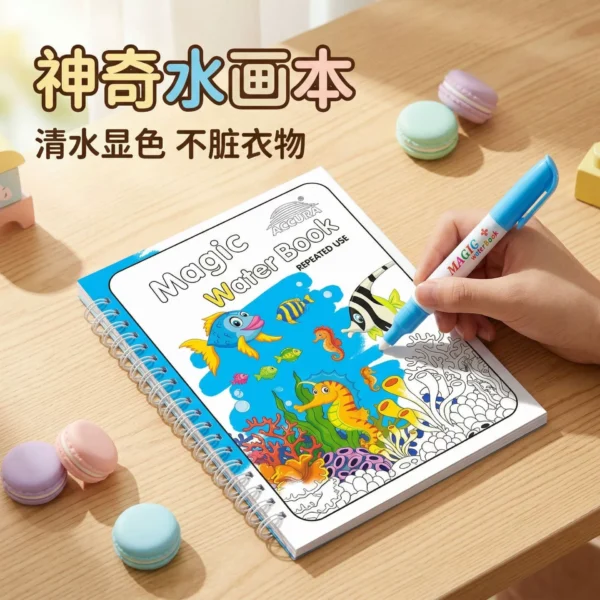 Toddler Water Doodle Book - Reusable Magic Painting Album