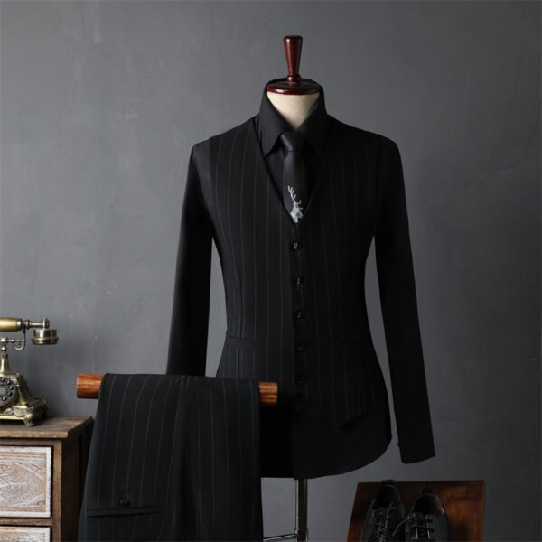 Striped Suit suit men's full set bridegroom suit British style best man clothes business formal wear wedding suit men's clothing