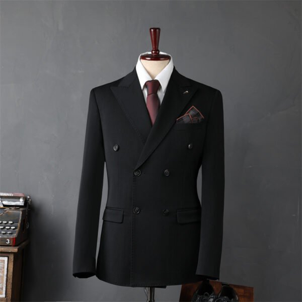 Men's Double-Breasted Suit Business Formal Wear Korean Groomsmen Wedding Groom Jacket