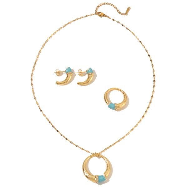 Cross-Border Turkish Circular Necklace Three-Piece Set, Niche Ethnic High-End Jewelry