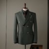 Double Row Brown Suit Men's Business Groom Wedding Dress Groomsmen Slim Suit