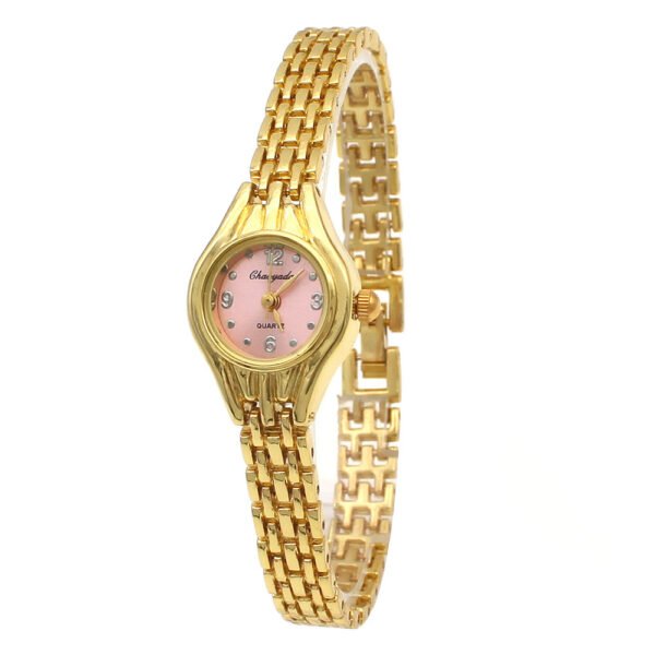 Heart Charm Bracelet Watch - Delicate Chain Wristwatch for Women