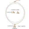 Copper Gold-Plated Zircon Bicycle Necklace Clavicle Chain Set