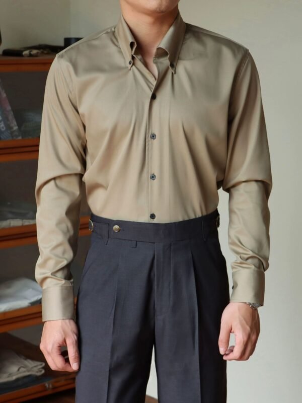 Men's Ice Silk Business Shirt - Wrinkle Free Long Sleeve Plain Shirt