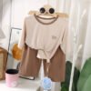 Tencel Modal Seven-Point Sleeve Home Clothes Set, Summer Pajamas for Kids
