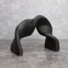 Metal & Marble Ribbon Sculpture - Modern Chinese Style Desk Ornament