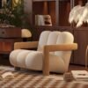 Retro Accent Chair - Designer Single Seat Sofa in Tech Leather
