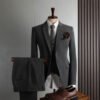 Plus Size Men's Business Casual Slim Wedding Groomsmen Dress Suit