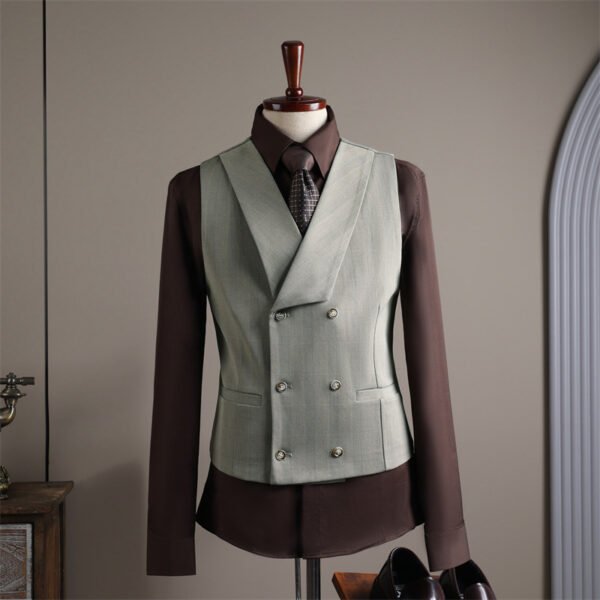 Double Row Plaid Suit Men's Business Formal Groomsman Wedding Groom Suit Jacket