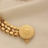 Cross-Border Copper Alloy Handmade Chain Gold-Plated Badge Bracelet, French Retro Round Tag