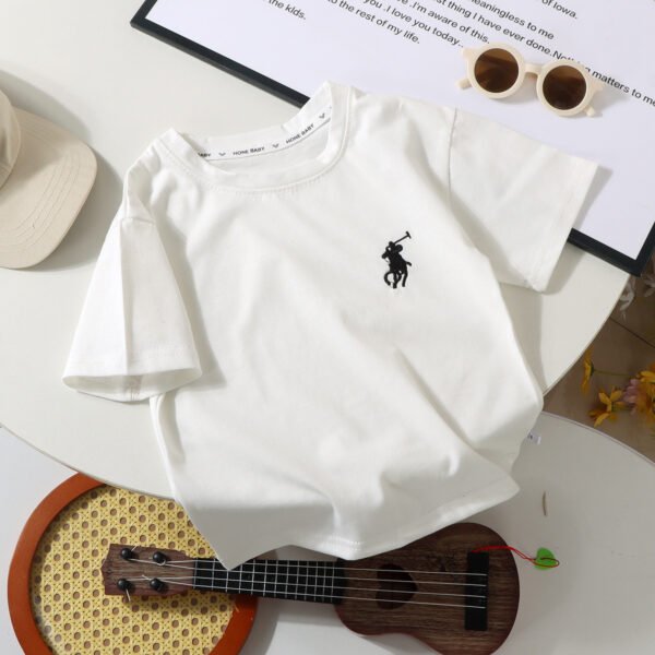 Kids Embroidered Pony Short-Sleeve Cotton T-Shirt