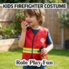 Kids Role-Play Vest Costume Set with Accessories - Firefighter, Police, Construction & More (7 Styles)