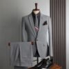 Plus Size Men's Business Casual Slim Wedding Groomsmen Dress Suit