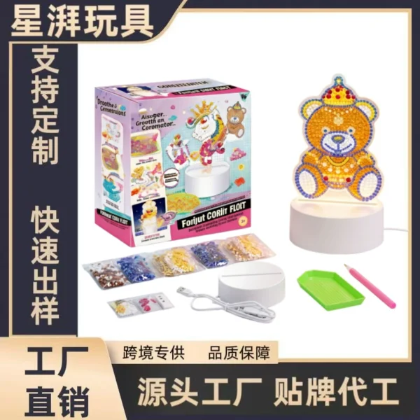 DIY Diamond Painting Bear Night Light Craft Kit