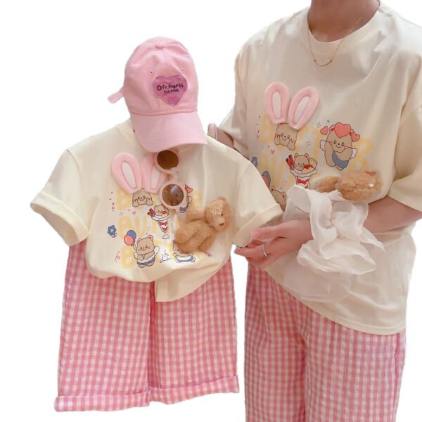 O1CN01sEnAea1a1Ftca7bSN_6000000003269-0-cib Girls 3D Bunny Ears Bear Two-Piece Summer Suit