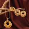 O1CN01sQhfyS1I8QqOeDtao_2212514370848-0-cib Indian Palace Style 3D Flower Jewellery Set - Ring, Earrings & Necklace